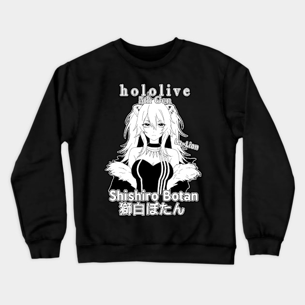 Shishiro Botan 5th Gen Hololive Crewneck Sweatshirt by TonaPlancarte